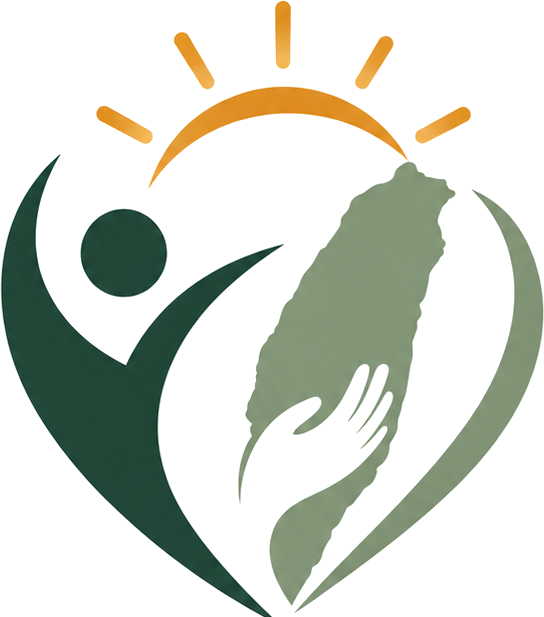 Hope Center Taiwan emblem, a rising sun over a heart holding the island of Taiwan